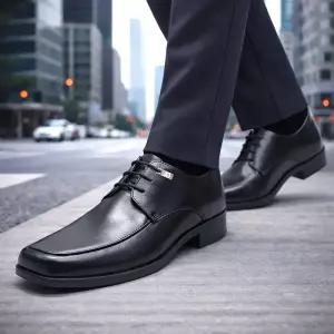 [브랜슈] MS-L208 프리미엄 수제화 가죽 남성구두 굽4cm 정장화 예식구두 면접 직장인 245~305mm