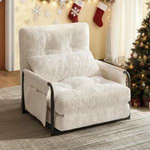 조절 가능한 등받이가 있는 WLIVE 퓨처 소파 침대 빈백 의자 팔걸이가 바닥 베개 거실용 로우 프로파일