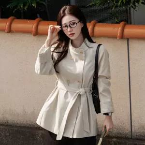 [시크폭스] 에폴 더블 하프 트렌치 코트_61JK1523