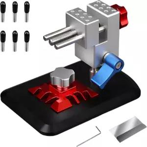 미니 벤치 바이스 360° 회전 테이블 클램프 작업대용 다기능 목공 장신구 제작을 위한 탈착식 턱이 있는