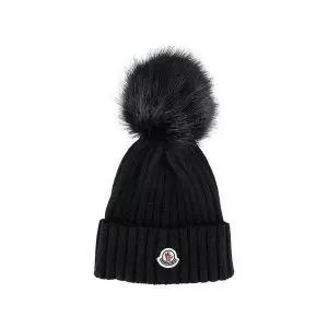 [몽클레르] 몽클레어 로고 와펜 패치 폼폼 니트 비니 모자 148332760