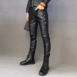 모터사이클 바이크 라이더 가죽 조끼 배스트 바이커 라이딩 2025년 가을/겨울 남성 바지 스타일 슬림핏 플