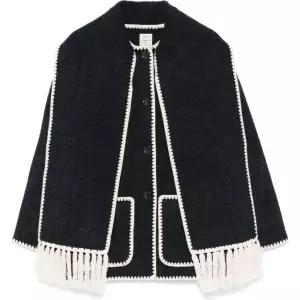 (당일) 25FW 토템 자수 스카프 블랙 여성 자켓 244WRO918FB0292 083