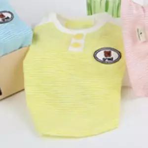 [반려] 강아지 깔끔한 스트라이프 나시티 옐로우 2XL 1P 외출