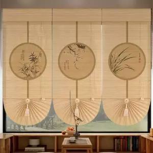 대나무커튼 대나무문발 햇빛 베란다 롤링 파티션 커텐 배경 장식 현관문