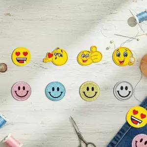 스마일 와펜 세트 옷 리폼 열접착 자수패치