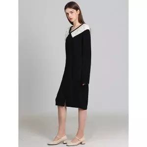 [오조크(OZOC)] 프릴 니트 벨트 원피스 (택가격: 149000원)