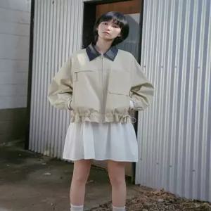 [LAP] 카라 배색 스트링 점퍼 AS1WZ261