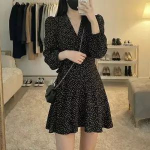 블랙 도트 랩 원피스 1006422