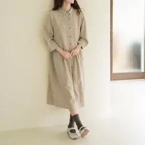 엄마옷 마담4060 [내추럴포엠]플라워로브원피스 중년여성 데일리 -ZOP2602006-