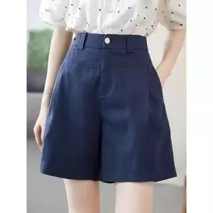 여성용 청 여름 캐주얼 트렌 슬림핏 일자 반바지 하이웨스트 청반바지 얇은 통기성 라이셀 린넨 B SPO마켓1