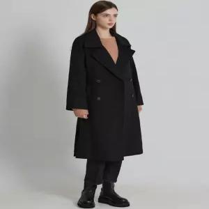 [오조크][오조크(OZOC)] 울블렌디드 오버핏 사이드 슬릿 롱코트 (택가격 359000원)