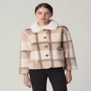 [오조크][오조크(OZOC)] 페이크퍼 체크 카라자켓 (택가격 188000원)