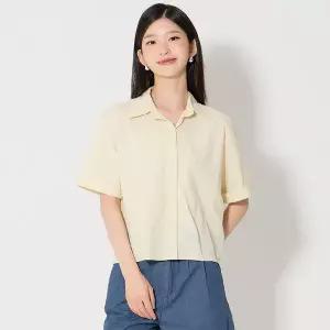 [오조크][오조크(OZOC)] 백턱 포인트 숏 블라우스 (택가격 124000원)