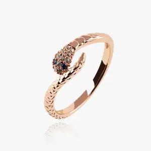 [엘렌쥬얼리]14K 18K 렉스 스네이크 큐빅 미스 링 반지