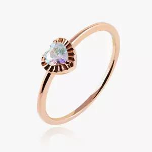 [엘렌쥬얼리]14K 18K 일마레 오로라 하트 큐빅 라인 링 금 반지