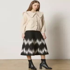 [오조크][오조크(OZOC)] 프릴 빅카라 아웃포켓 니트 자켓 (택가격 142000원)