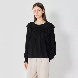 [오조크][오조크(OZOC)] 프릴 라운드넥 블라우스 (택가격 62000원)