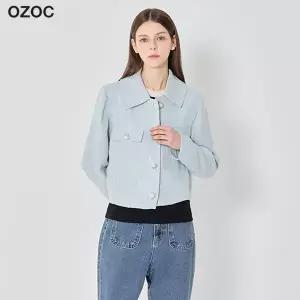 [오조크][오조크(OZOC)] 파스텔 진주버튼 포인트 트위드 자켓 (택가격 124000원)