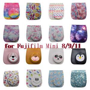 숄더 카메라 가방 보호 케이스, 다채로운 숲 패턴 가죽 후지필름 인스탁스 미니 8, MINI8 +, 9 11 용