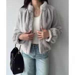 [제이0]드레이프 밍크 퍼 자켓 점퍼 무스탕