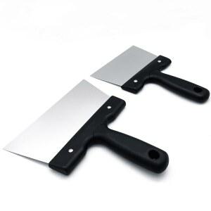 골드 베이킹 2PCS 스테인리스 스틸 초콜릿 코팅 주걱 크고 작은 온도 조절기 페이스트리 초퍼 케이크 스무디그 장식 아이싱 반죽 스크레이퍼