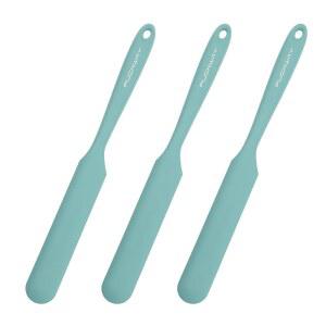 퍽웨이 3개 실리콘 병 주걱 10인치 스키니 내열, 좁은 세트 땅콩버터, 사워도우, 작은 용기에 잼, 블렌더 및 베이킹 녹색