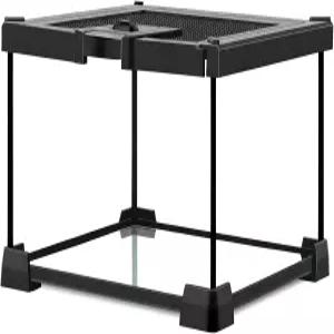 루르뮤 미니 유리 테라리움 탱크 8 x8 x6 상단 개방 메쉬 뚜껑 360° 투명 뷰 타란툴라 점프 스파이더