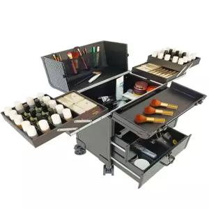 메이크업박스 캐리어 화장품 미용 도구 수납 트롤리 A형 페블블랙