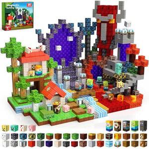 아넥스펀 자석 블록 - 400PCS 빌딩 장난감 숲 포털 타일 빌드 큐브 2026 업그레이드된 STEM 게임 3세 소년 소녀를 위한 크리스마스 생일 선물+