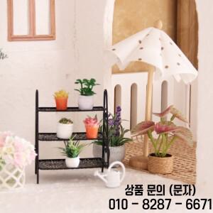 미니어처 모형 가구 1:12 철제 화분대와 있는 식물 Bjd 인형집 장식에 적합