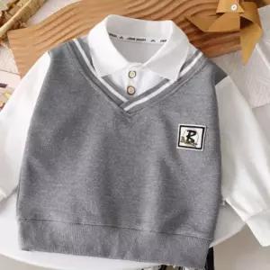 남아 레이어드 카라 맨투맨 키즈 유아 아동 봄옷 등원룩