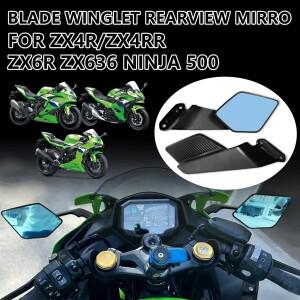 가와사키 닌자 636 ZX6R 500 바이크 오토바이 백미러 조정 가능 회전 사이드 뷰