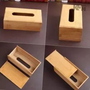 대나무 휴지케이스 직사각 식당 휴지꽂이 통 커버