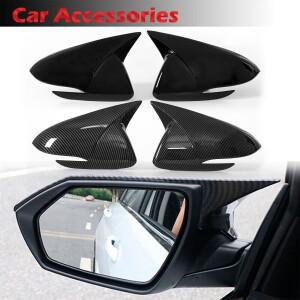 현대 Elantra AD - 용 백미러 커버 블랙탄소 섬유 룩 사이드 윙 캡 케이스 트림 자동차 액세서리
