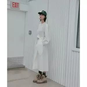 [LAP] 헨리넥 허리매듭 롱 원피스 AS1WO262 (P003771152)