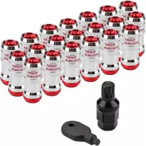 러그 너트 12 X 1.25 빨간색 파란색 광선 P1.5 자동차 레이싱 휠 대부분 애프터마켓 휠(파란색)(빨간색)