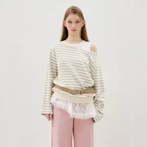 [롯데백화점]올리브데올리브 스트라이프 보트넥 티셔츠 OE6SE2060