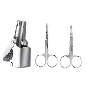 콧털 정리 가위 제거기 세트 휴대용 케이스 포함 남성 여성 그루밍 위생 도구