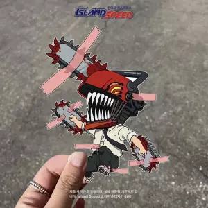 체인소맨 자동차 스티커 오토바이 스쿠터 흠집 커버 차체 장식 데칼 용품