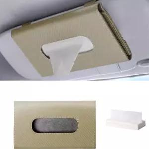 르섹소 카 티슈 홀더 크리넥스 PU 가죽 오토바이저 박스 오토 인테리어 액세서리 선바이저 종이 타월 커버