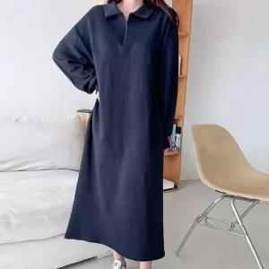 [하프클럽/나야홍]빅사이즈 602 플랜지퍼카라롱원피스 DART654