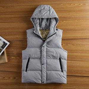 발열조끼 두꺼운 패딩 조끼 루즈핏 지퍼 디테일 패션 도시 청년 겨울 미국 스타일 후드 하이 플러시 남성용 다운
