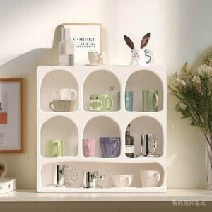 컵장식장 컵보드 미니찬장 머그컵 주방 사무실 화이트 58x18x56cm 수납 보관함