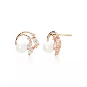 14K 윈드 큐빅 진주 침귀걸이 한쌍 MNE39539