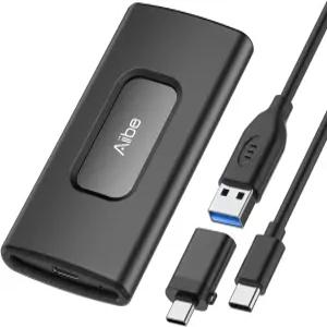 Aiibe 외장 SSD 256GB 하드 드라이브 USB C 휴대용 최대 500MB/s 3.1 노트북 Mac PS4용 솔리드 스테이트