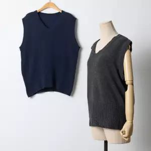 빅사이즈 602 주름브이넥니트조끼 DEBJ528