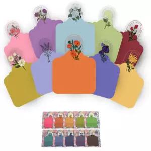 펜 씨 - 투명 성경 일기 스티커 메모 패드 10개 시트 200장 식물 디자인 스타일리시한 보호 봉투가 있는