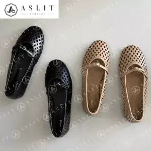 [애슬릿] 여성 플랫 슈즈 메리제인 펀칭 스트랩 봄 발편한 단화