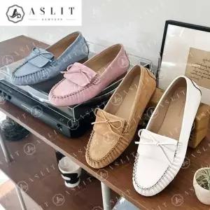 [애슬릿] 여성 로퍼 소 가죽 빅사이즈 리본 봄 발 편한 단화